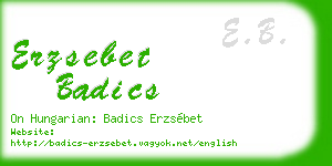 erzsebet badics business card